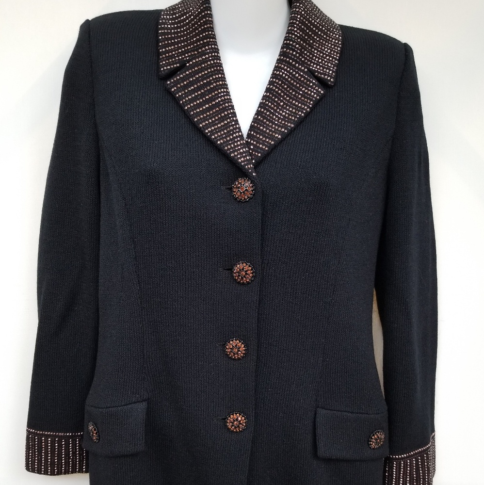 Authentic St. John knitted black blazer
